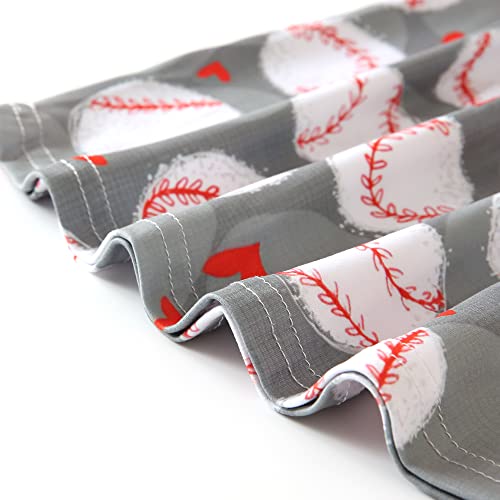 JONGOS Toddler Girls Baseball Pattern Dresses Autumn Sports Ruffle Bottom Flutter Sleeve Apparel 2-3T4