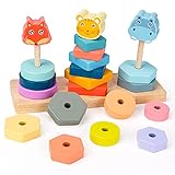 🐺【Motorikspielzeug】Dieses bauklötze holz ab 1 Jahr hat eine Vielzahl von Farben und Formen. Montessori spielzeug kann junge mädchen 2 jahre dazu bringen, die Farbempfindlichkeit und das Erkennen geometrischer Formen zu verbessern und das Potenzial des Gehirns zu stimulieren. Gleichzeitig benötigt er3 4-jährige Babys, die auf das Holzblockloch und die Holzstange zielen, um sie einzusetzen, wodurch die Hand-Auge-Koordinationsfähigkeit von 1-2-jährigen Mädchen und Jungen trainiert werden kann