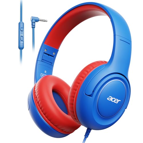 Acer HK03 Wired Volume-Limiting Kids Headphones (Blue/Red)