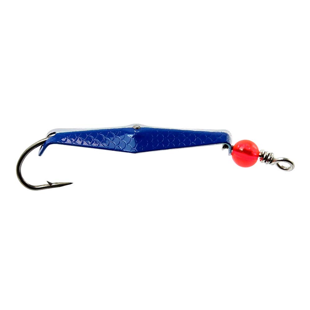 Painted Clarkspoon Saltwater Trolling Spoon Lures for Spanish Mackerel, Bluefish, and More (Size 0 - Blue/Chrome Scale)