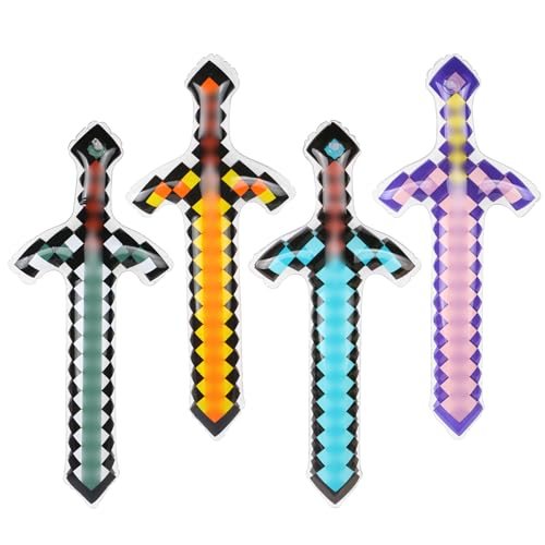 4 Pcs Inflatable Pirate Swords for for Theme Party Birthday Swimming Pool Party Cosplay Halloween Costume Accessories Stage Props4 Colours