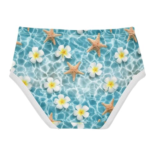 Joisal Starfish Flowers Ocean Blue Girl Panties Cute Girls Underwear Toddler Cotton Fun Print Undies Kids Briefs 2t2