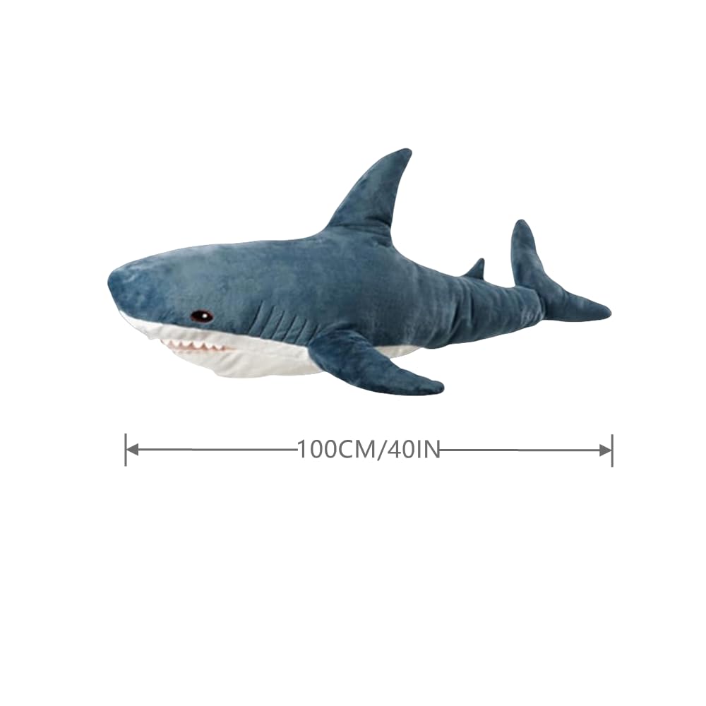 TONGMAN 100cm PlushSharkToy Pillow, SuperSoft and CutePlushSharkToys - Image 2
