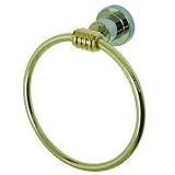 Kingston Brass BAH8614CPB ミラノ 6インチ タオルリング 光沢クロムと光沢真鍮