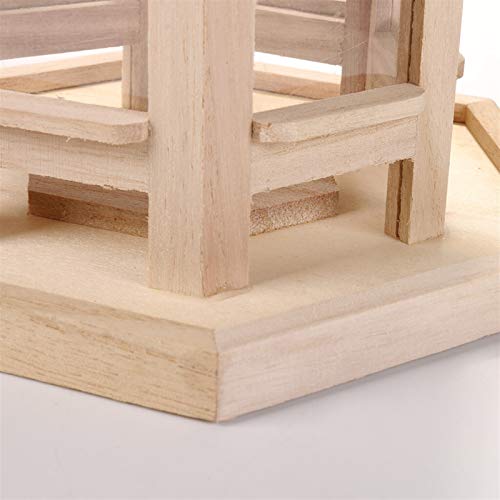 Comedero para pájaros de madera hexagonal colgante exterior 5