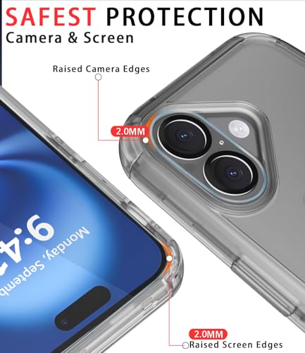 Image of Diverbox for iPhone 16 Plus Case [Shockproof] [Dropproof] [Tempered Glass Screen Protector + Camera Protectors] Heavy Duty Protection Phone Case Cover for Apple iPhone 16 Plus (Matte Black)