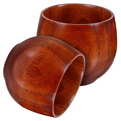 KICHOUSE Japanese Sake Cups 2 Pack Wood Heat-resistant 50ml for Sake Tea Home Bar Decor