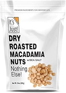 It's Just - Macadamia Nuts (1.5lbs), Small Batch Dry Roasted in USA, Lightly Salted, Keto Friendly, Resealable Bag, 24oz
