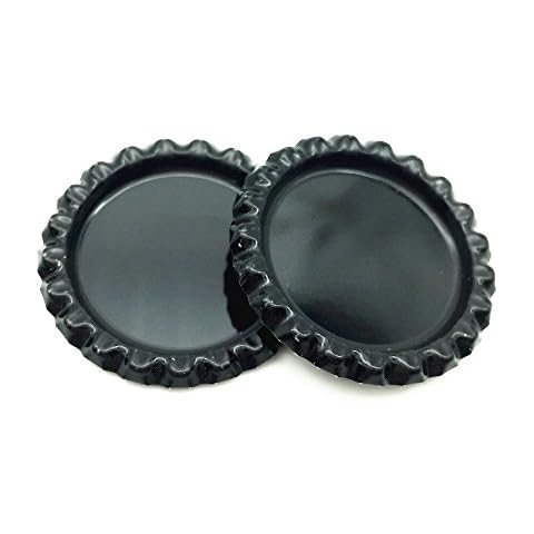 RUTICH 200 PCS Flat Decorative Bottle CaP Craft Bottle Stickers Double Sideds Printed for Hair Bows, DIY Pendants or Craft ScraPbooks black Cover