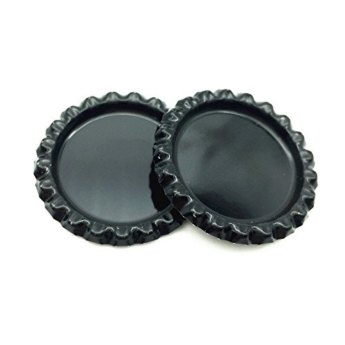 Rutich 200 Pcs Flat Decorative Bottle Cap Craft Bottle Stickers Double Sideds Printed For Hair Bows, Diy Pendants Or Craft Scrapbooks Black #TOP4
