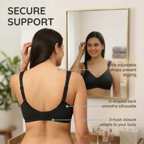Image of The Mom Store Mom Nursing Bra | Full Coverage Non Padded Bra | Feeding Bra | Maternity Bra | Non Wired Bra | Cotton Blend