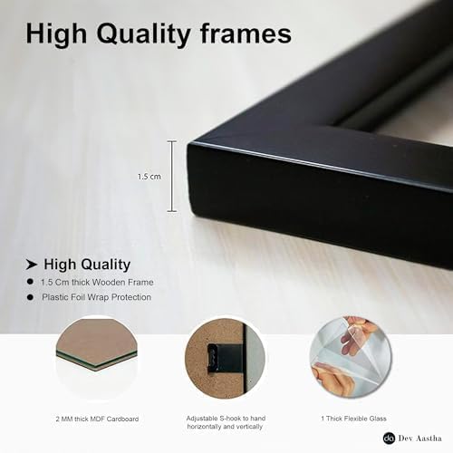 Image of AbhiKalpya Art Studio 12 inchx18 inch Inch Photo Frame A3 Size Photo Frame For Wall Artwork /Painting (Brown) (Set of 2)