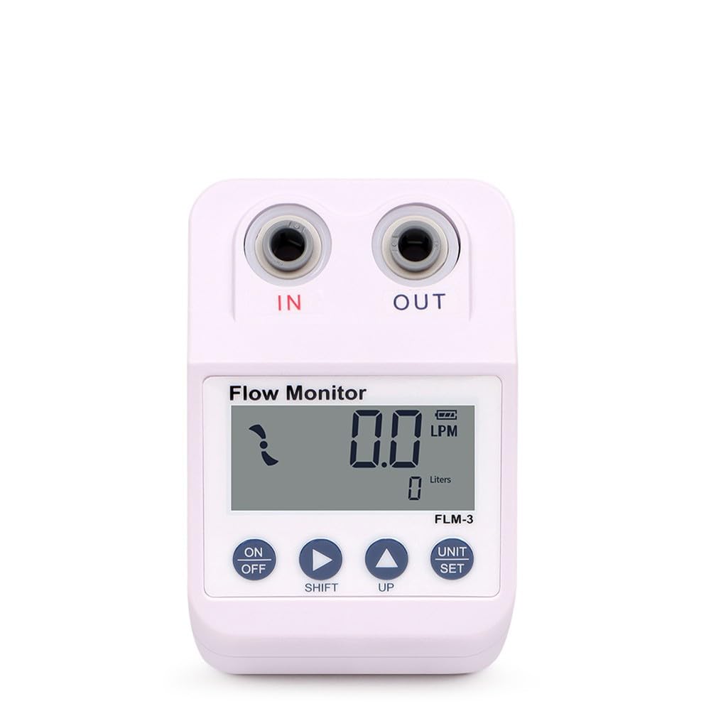 Purificador de agua portátil medidor de flujo con pantalla digital con alarma para seguimiento de reemplazo de filtro y gestión de uso, color blanco