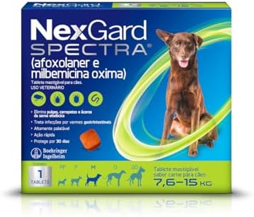 NexGard Spectra Antipulgas e Carrapatos e Vermífugo para Cães de ...