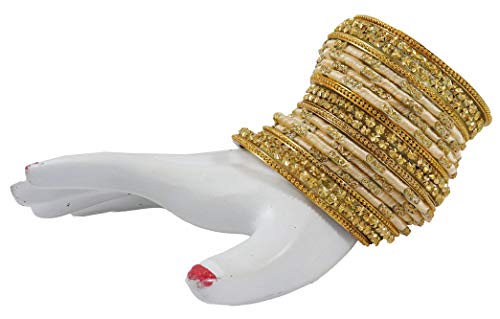Image of NMII Glass and Silk Thread Zircon Gemstone Bangle Set For Women /Girls