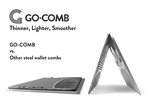 Go Comb - Metal Men's Wallet Size Hair & Beard Comb + Bottle Opener - Credit Card Size - Matte Black