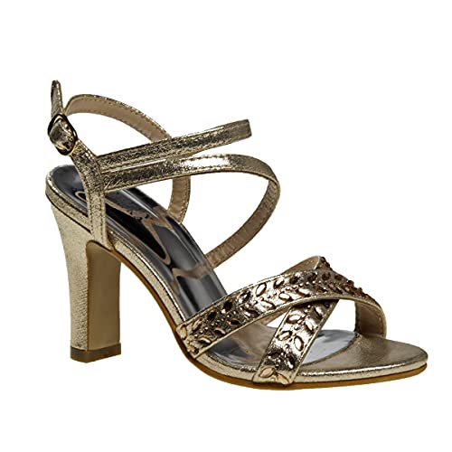 Badgley Mischka Strappy Open Toe Metallic Girls Shoe