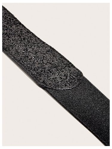 OYOANGLE Women's Sequin Sparkly Waistband Shiny Elastic Belt Wedding Party Wide Waist Belt for Dress3