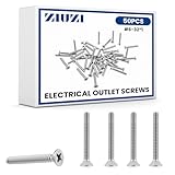 ZIUZI 50 Pcs #6-32 x 1 Inch Extra Long Electrical Outlet Screws, 304 Stainless Steel Machine Screws for Mounting Wall Plates, Switches, Household