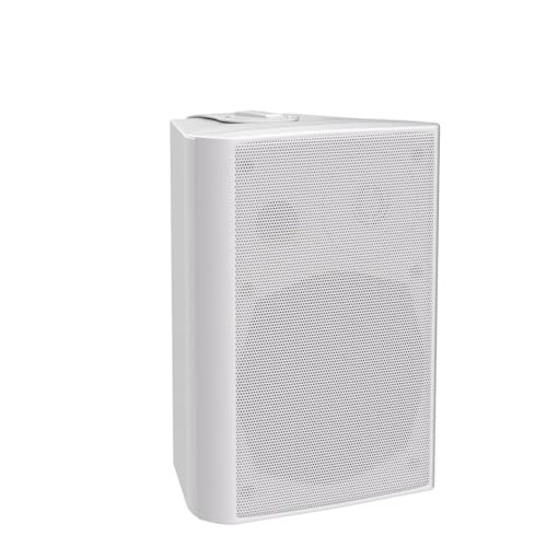Image of Herdio 5.25 Inch 300 Watts Indoor Outdoor Bluetooth Speakers Waterproof Wall Mount Speakers Wired System All Weather Resistant for Patio Porch Home Theater Backyard(White)
