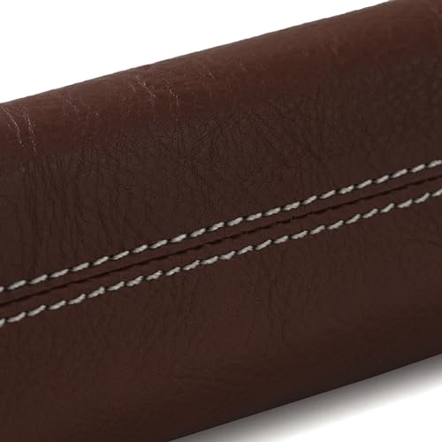 Image of Cockatoo Genuine Leather Pencil Pouch, Accessories holder, Stationery Bag, Zippered Pen Case for Work & Office (Scarlet)