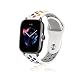 Produktbild ToVioc 20mm Armband Kompatibel mit Amazfit Active/Cheetah Square/GTR Mini/GTS 4 Mini, Mode, Atmungsaktiv, Regenbogen Silikon Ersatzarmband Sportarmband für Amazfit Bip 3 Pro - Weiß