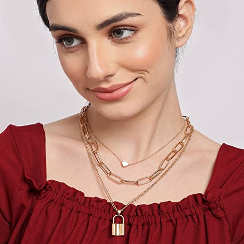 Image of Jewels Galaxy Jewellery For Women Gold-Plated Layered Necklace-Set Of 2 (JG-PC-NCK-22158)