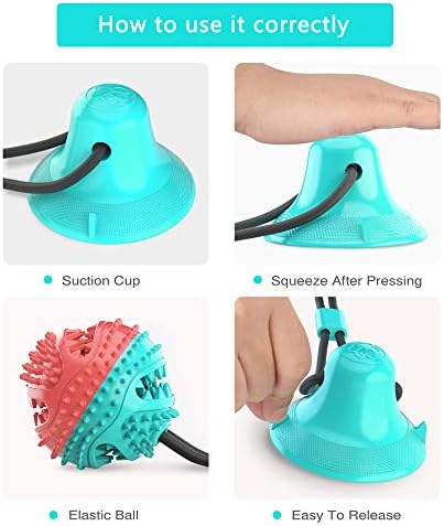Dog Toy Ball,Suction Cup Dog Toy,Puppy Treat ball,Pet Molar Bite Toy,Pet Chew Ball Toy Cleaning Teeth Multifunction Interactive Toys puppy toys from 8 weeks