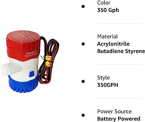 image for MAXZONE Submersible Boat Bilge Water Pump 12v Non-Automatic Marine Ele