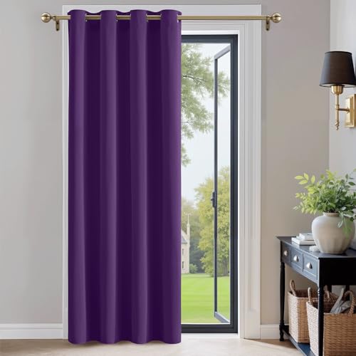 PONY DANCE Rideaux Occultant - Rideaux et Draperies Interieurs Largeur 140 x Hauteur 240cm Lourds Isolation Thermique avec Oeillets Décoration de Fenêtre Tissu Uni, 1...