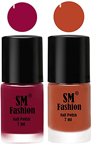 Image of Long Lasting Nail Polish | Nail Paint Combo 7 ml Each) - Set of 2 Cherry Blossom-Light Coral