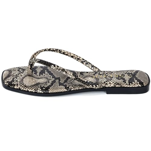 Image of Flip Flops Sandals for Women Square Toe Lightweight Thong Slides