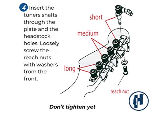 Hipshot Grip-Lock 6 inline Enclosed 21mm Post Locking Tuners - Chrome - Thumbnail 6