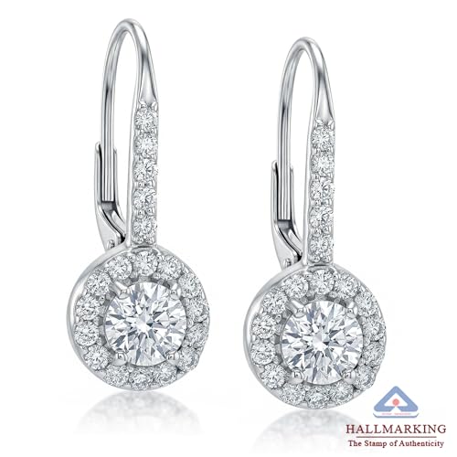 Image of TRUESILVER ACPL 925 Sterling Silver Cubic Zirconia Earrings for Women & Girls | BIS Hallmarked Drop Dangle Leverback Style | Elegant Jewelry Gift for Women