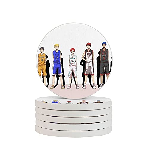 黒子のバスケ マグ お茶パッド 断熱 珪藻土よりも良い 吸水 速乾 滑り止め 家庭用 オフィス用 新築祝い プレゼント丸型 2~6枚セット