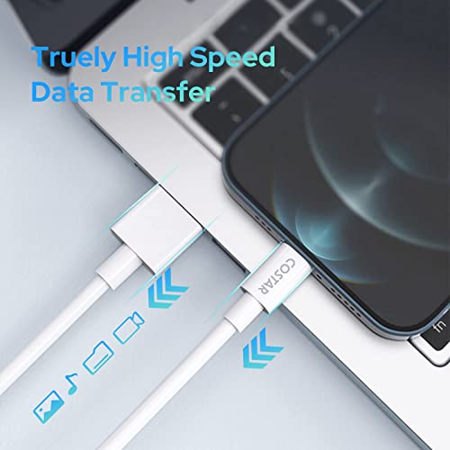 Image of COSTAR USB A to 8 Pin Charging Cable with 3A Output, Fast Charging & Data Transfer, Nylon Braided, Compatible with iPhone 14 /13 /13 Pro /12 /11 /X(1.2m)