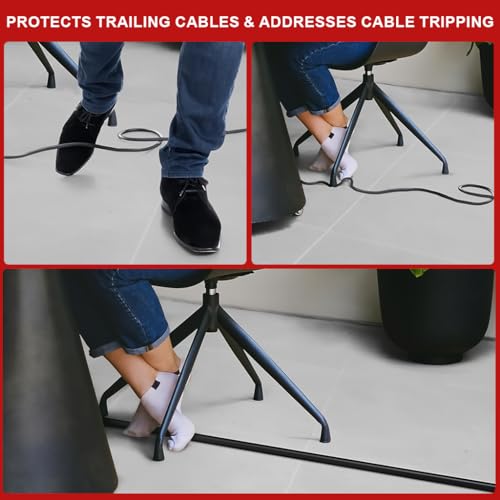 Image of Serplex PVC Cord Cover 6.6ft Self Adhesive Floor Cord Hider Wall Wire Holder Hider Cuttable Soft PVC Floor Cord Hider Flexible Wire Cover Reuseable Cord Cover Cord Guider