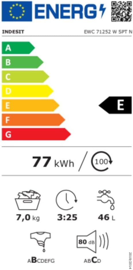 Lavatrice Indesit EWC 71252 W SPT N 1000 rpm Bianco 59,5 cm 1200 rpm 7 kg