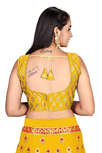 Image of LAHER Girl's Casual Wear Heavy Banarsi Jacquard Soft Silk Bridal Semi-Stitched Lehanga Choli With Dupatta Set.