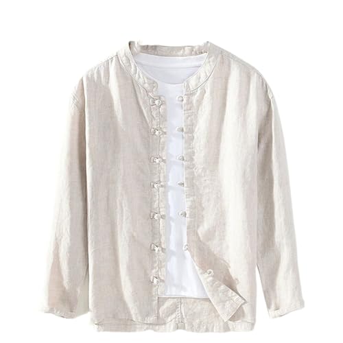 Chemise chinoise vintage ample en coton lin pour éviter la chaleur avec style