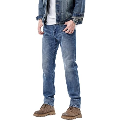 Jeans Pants Trousers Denim Spring and Autumn Men's Blue Big Bull Non Elastic Loose Classic Casual Cowboy