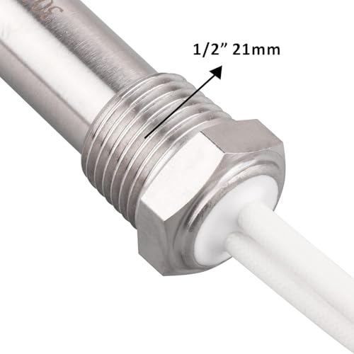 AIICIOO Patronenheizelement Edelstahl 1/2 Zoll DN15 21mm AC 220V 1000W Flansch