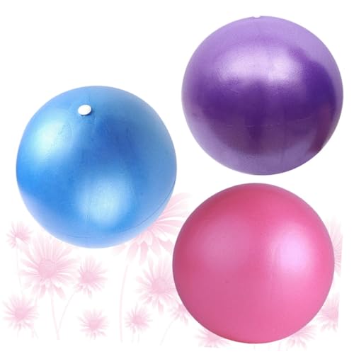 Anneome 3pcs Mini Fitness Ball for Yoga Pilates Dull Polish Exercise Ball Anti-Burst Coating Balance Training for Core Strength Flexibility