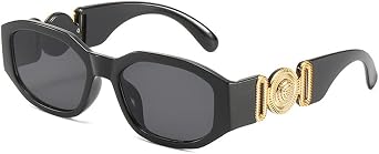 MUTYNE Small Rectangle Sunglasses Men Women Square Sun Glasses Travel Shades Vintage Retro UV400 Lunette Soleil