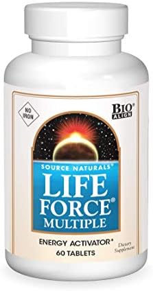 Source Naturals Life Force Multiple Iron Free Daily Multivitamin High Potency Essential Vitamins, Minerals, Antioxidants & Nutrients - Energy & Immune Boost - 60 Tablets