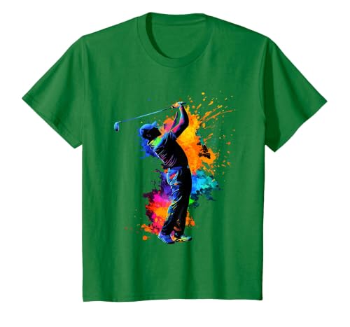 Colorful Golfer Golf Golfing T-Shirt, Youth, Kelly Green, 2T