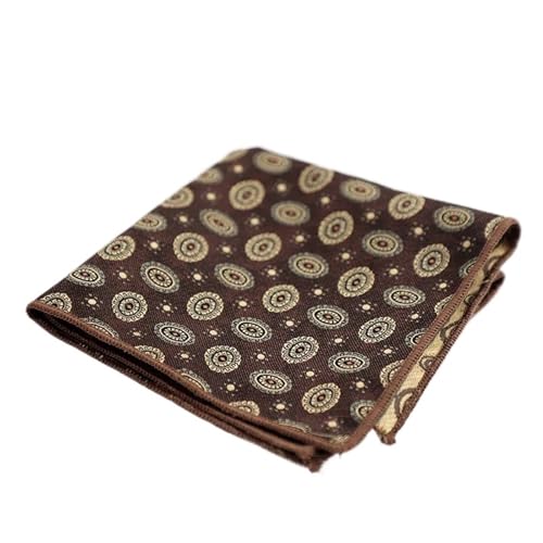 Pochette de costume et mouchoir carré marron café lot de 2 accessoires de créateur 24 cm