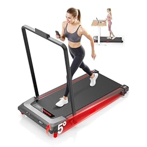 Walking Pad Treadmill with 5% Incline, Compact Under Desk Treadmill for Home and Office, Portable Running Machine with LED Display Remote Control, 330lbs Capacity 2.5HP Low Noise