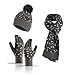 Gloves Scarf Hat, Women Hat Scarf Set Winter Warm Knit Beanie Hat Scarf Set Touchscreen Gloves for Women Scarf for Women (Dark gray)