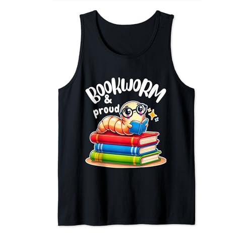 Bookworm & Proud Funny Quote Reading Book T-shirt Débardeur